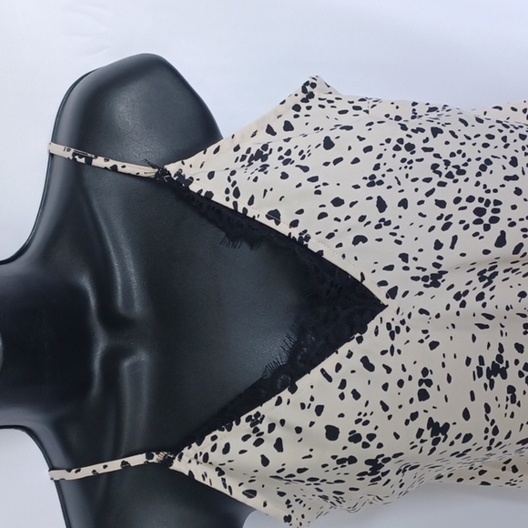 A New Day Cream Leopard Print Sleeveless Cami Lace Dress - Picture 3 of 8